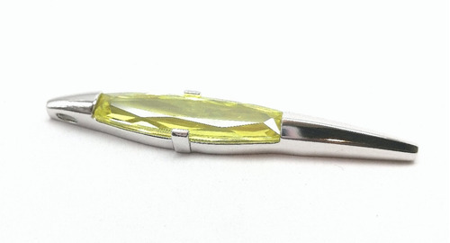 Imagen 2 de 5 de Dije Plata Dama Cristal Austriaco Amarillo Ley .925