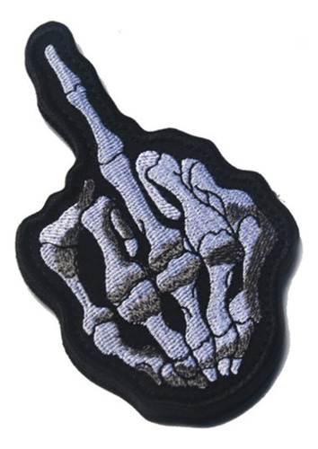 Qtao Upa134 Gancho Y Bucle Calavera Dedo Medio Divertido Mor