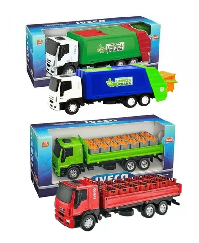 Kit 2 Caminhões De Brinquedo Iveco Tector - Caminhão De Engradados