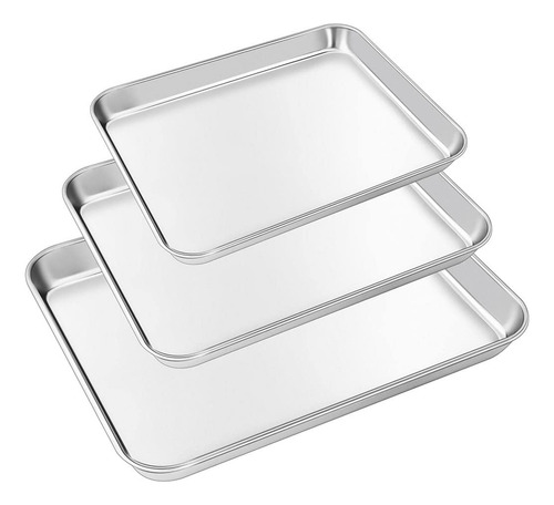 3 Bandeja S Para Hornear Horno Tostador Acero Tamaño