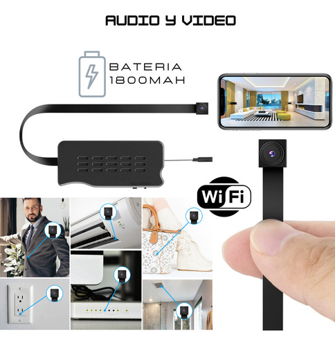 Camara Espia Para Ocultar Con Microfono Wifi Recargable Ip