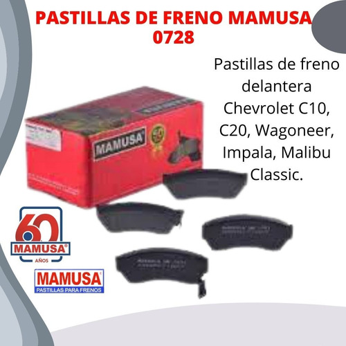 Pastillas De Freno Mamusa 0728 C10-impala-malibu-montecarlo