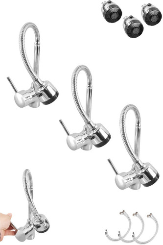 Pack 3 Mezclador Flexible Monomando Cocina Fregadero 2 Modo