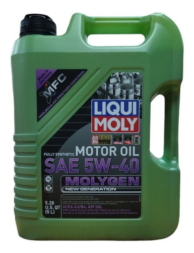 Aceite Sintético 5w40 Liqui Moly Garrafa 5lts Las Mercedes