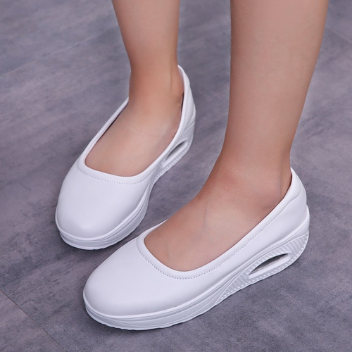 Zapatos De Cuero Suave De Mujer Calzado De Enfermera