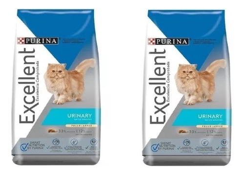 Alimento Excellent Urinary Gato 2 Bolsas De 3 Kg = 6 Kg