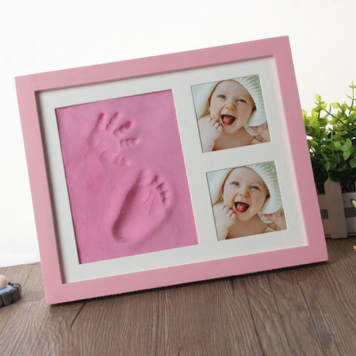 Bebé Recuerdo Ornamento Impresión Arcilla Marco De Fotos