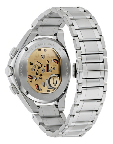 Reloj Bulova Curv 96a298 Para Hombre E-watch Color De La Correa Plateado Color Del Fondo Gris