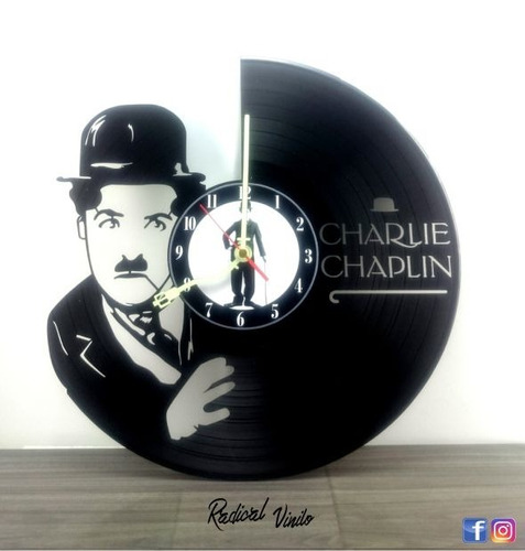 Reloj De Vinilo Charles Chaplin 2 Regalos Decoracion 