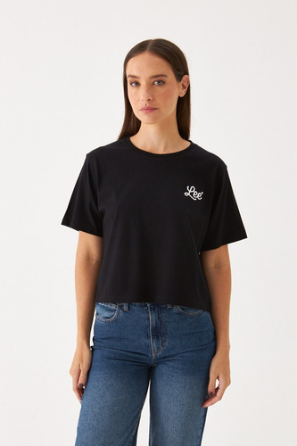 Remera Lee Ss Waves Crop Para Mujer
