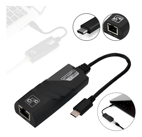 Adaptador Usb C A Rj45 Ethernet Conexión A Red Lan 1000mbps