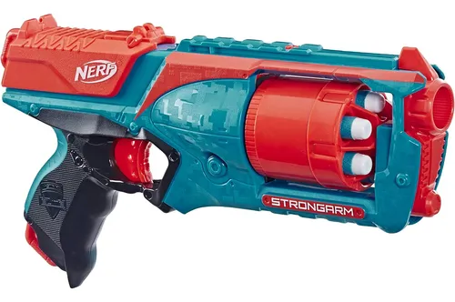 Pistola Nerf Elite Strongarm, Recarga Rápida, 6 Dardos
