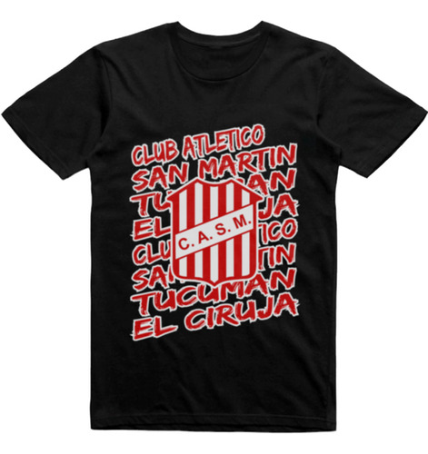 Remera Puro Algodon Negra San Martin De Tucuman