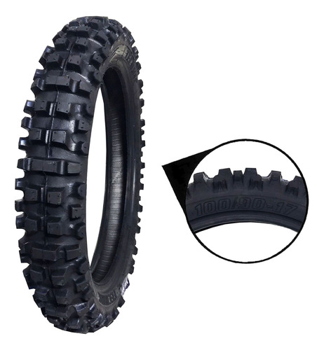 Pneu Traseiro Trilha Com Camara Aro17 100/90-17 Nxr 150 Bros