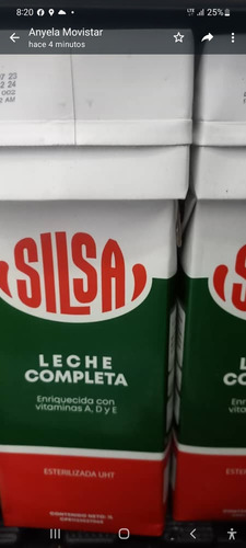 Leche Completa Alto % De Grasa Marca Silsa, Caja De 12 Unida