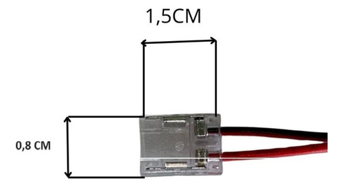 Conector Fita Led Cob 10mm 2 Vias 1 Terminal - 20 Unidades