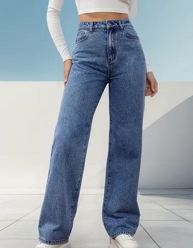 Mezclilla Pantalones Mujer Jeans Tiro Alto Paris Jeans De Tiro