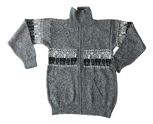 Campera Cuello Botella Saco Lana De Alpaca - Barro Cocido