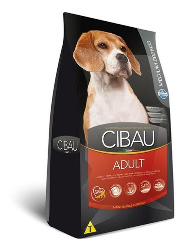 Ração Cibau Medium Breeds Cães Adultos De Raças Médias 15kg