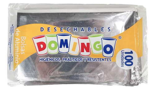 Bolsa De Aluminio Arepa, Obleas, Sandwich Paqx100uni Domingo