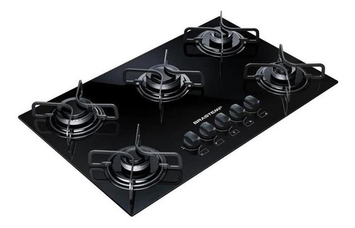 Fogão cooktop a gás Brastemp Ative! BDD75 preto 110V/220V