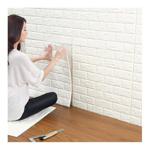 Revestimiento Pared Adhesivo 3d Ladrillo Niño Pack X 10