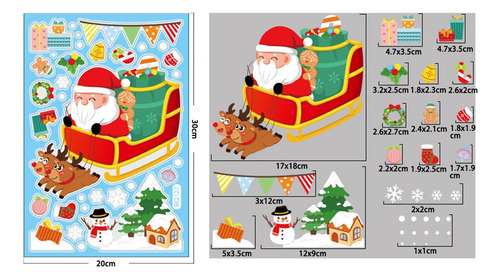 Aplicável A 8 Hojas Pegatinas Navideñas Copos De Nieve