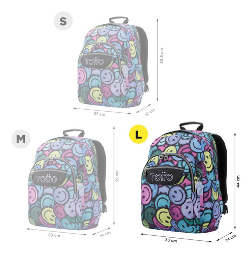 Mochila Unisex Acuarela Totto Color Morado/Azul