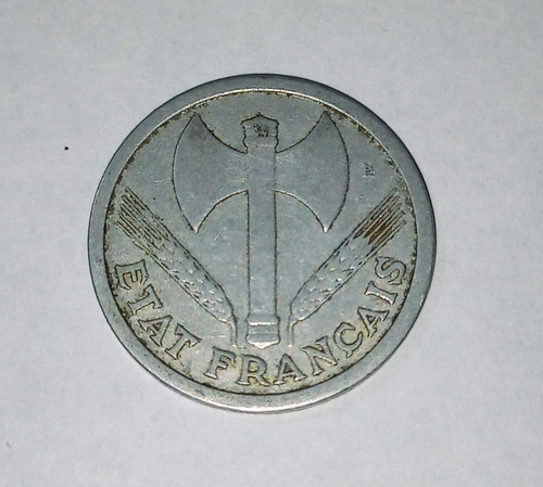 Moneda De Francia 2 Francos 1943 2 Guerra Mundial Vf.+