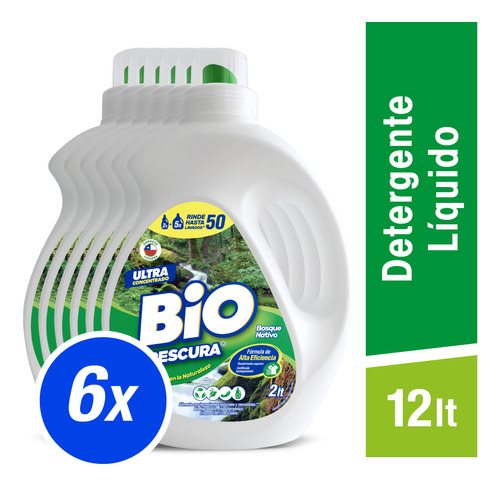 Pack 6 Detergentes Líquido Ultra Concentrado Biofrescura 2lt