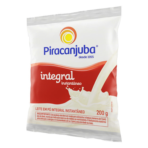 Imagem 3 de 4 de Leite Pó Instantâneo Integral Piracanjuba Pacote 200g