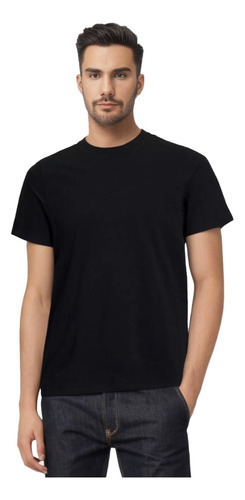 Remera Básica De Trabajo Unisex Negro - Mundo Trabajo