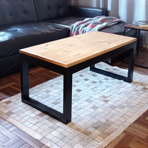 Mesa Ratona, De Centro, Living En Hierro Y Madera