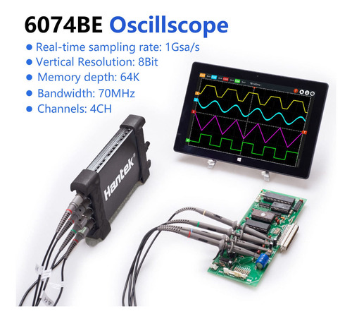 Hantek 6074be Osciloscopio Automotriz 70 Mhz 4 Canales