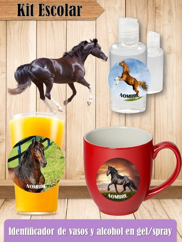 Kit Etiquetas Escolares Caballos Horses S292
