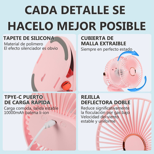 S Ventilador De Escritorio Con Luz 5 Velocidades Diámetro