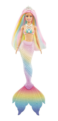 Imagen 7 de 7 de Barbie Dreamtopia sirena arcoíris mágico Mattel GTF89