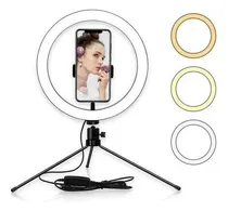 Comprar Ring Light 8 20cm Iluminação Profissional Led Selfie Tripé Estrutura Preto Luz 3 Cores 5v