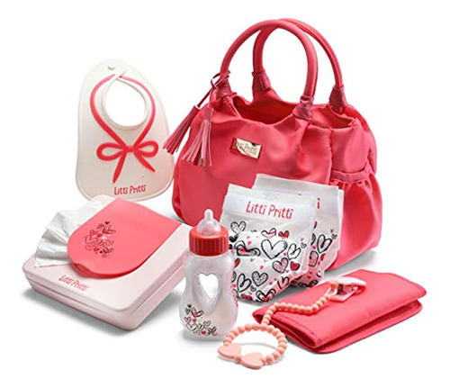 Litti Pritti Baby Doll Set De Bolsa De Pañales, Juego De 9 P