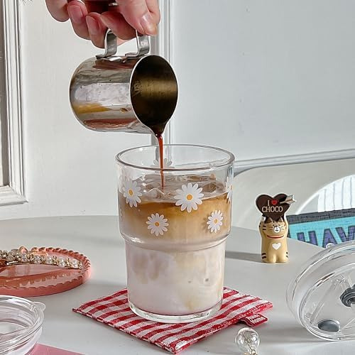 Vaso De Vidrio De 13 Oz Con Popote Y Tapa De Vidrio, Tazas P