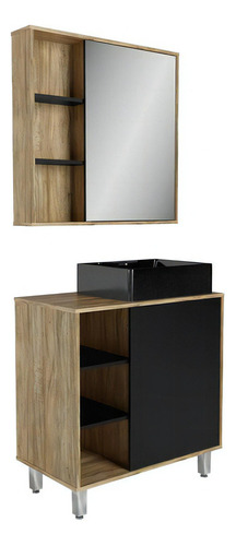 Gabinete Banheiro/espelheira 80cm Multimóveis Cr10067 Car/pr