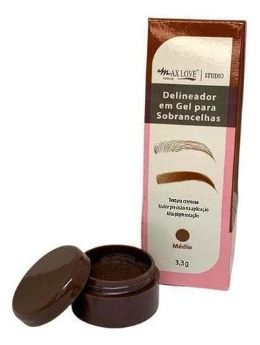 Delineador Em Gel Para Sobrancelhas Cor Médio Max Love