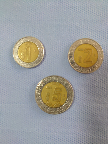 Moneda 1, 2 Y 5 Pesos Mexicanos