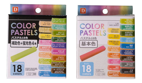 Giz Pastel Seco 36 Cores Basic E Fluorescente Pintar/colorir