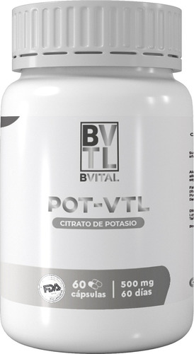 Pot-vital - 500mg Citrato De Potasio / 60 Cápsulas Sabor Sin Sabor