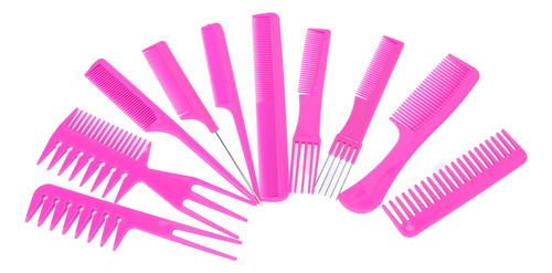 Peine Para Peinar El Cabello, 10 Unidades, Mango Ergonómico,