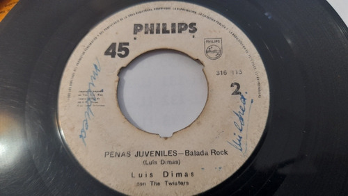 Vinilo Single De Luis Dimas Penas Juveniles(ll68