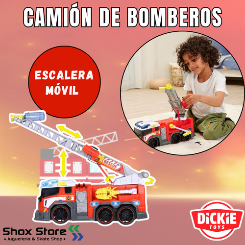 Vehiculo Dickie Toys Ambulancia O Camion Bomberos Luz Sonido