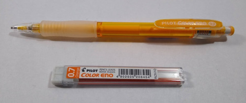 Portaminas Pilot Color Eno 0.7 Mm + Tubo De Minas Color Color Naranja