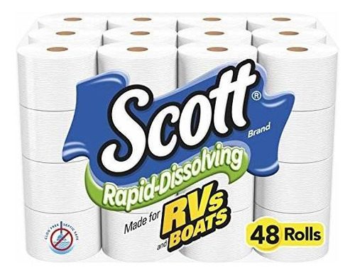 Scott Papel Higiénico De Disolución Rápida, 48 Rollos Doble